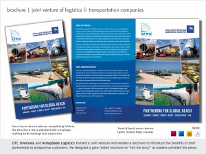 Cover of gate-fold brochure for transportation & logistics client.