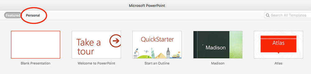PowerPoint Launch Screen