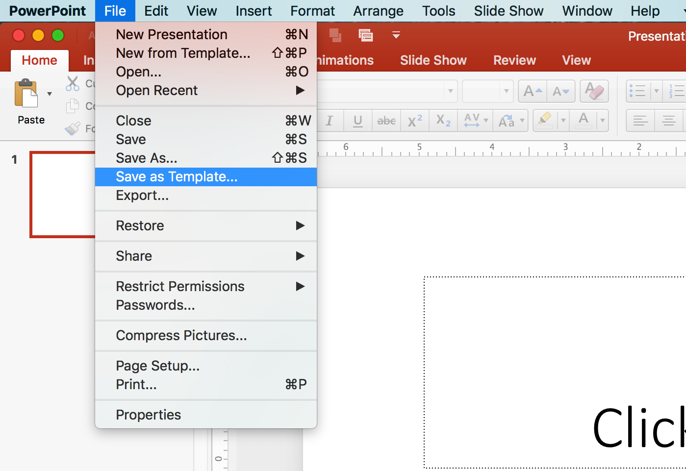 PowerPoint Tips: Save As Template